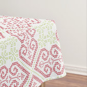 ヴィンテージクロスステッチ刺繍ハート模様 テーブルクロス (インサイチュ)