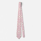 ヴィンテージクロスステッチ刺繍ハート模様 ネクタイ (正面)