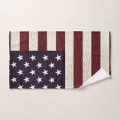 ヴィンテージクロスハッチアメリカ国旗の星ストライプ バスタオルセット (ハンドタオル)