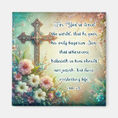 ヴィンテージクロスバイブル聖句フローラ復活祭 マグネット (正面)