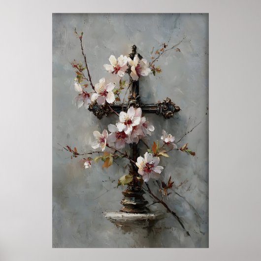 ヴィンテージクロス ウォールアート イースター キリスト教 スプリング (正面)