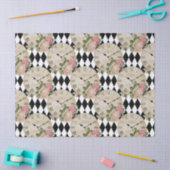 ヴィンテージクロックとバラの分離 薄葉紙 (クラフト)