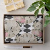 ヴィンテージクロックとバラの分離 薄葉紙 (ギフト)