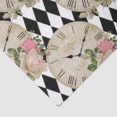 ヴィンテージクロックとバラの分離 薄葉紙 (詳細)