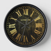 ヴィンテージクロックのローマ数字任意の色と金ゴールド 壁時計 (正面)