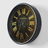 ヴィンテージクロックのローマ数字任意の色と金ゴールド 壁時計 (傾斜)