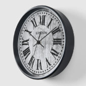 ヴィンテージクロックのローマ数字白黒 壁時計 (傾斜)