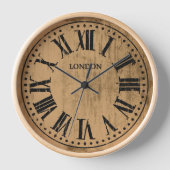 ヴィンテージクロックのローマ数字(茶色) 壁時計 (正面)