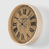 ヴィンテージクロックのローマ数字（茶色） 壁時計 (傾斜)