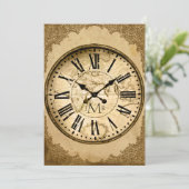 ヴィンテージクロックオンペーパー ファーストウェディングアニバーサリー 招待状 (スタンド正面)