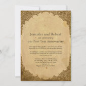 ヴィンテージクロックオンペーパー ファーストウェディングアニバーサリー 招待状 (裏面)