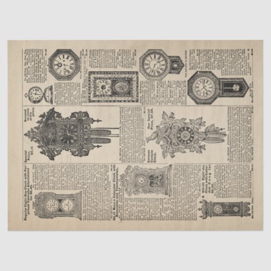 ヴィンテージクロックカタログページの切り離し 薄葉紙 (正面)