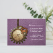 ヴィンテージクロック応答カード、紫 出欠カード (スタンド正面)