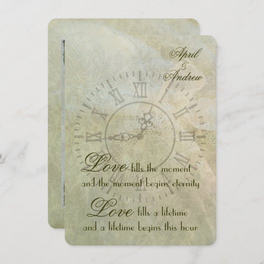 ヴィンテージクロック結婚式招待状 招待状 (正面/裏面)