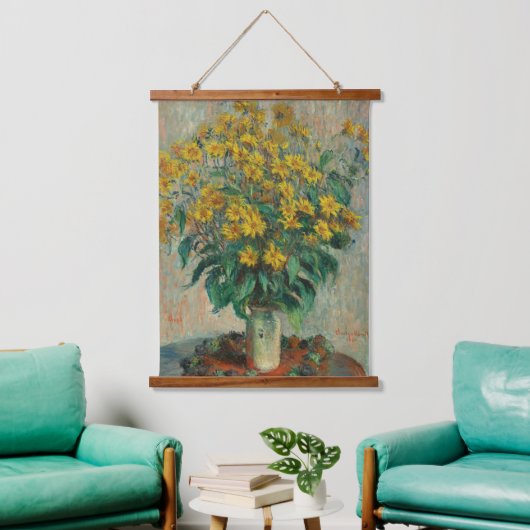 ヴィンテージクロードモネエルサレム 吊り下げ型タペストリー (リビング)