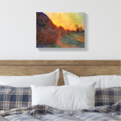 ヴィンテージクロードモネグラインスタック キャンバスプリント (インサイチュ (寝室))