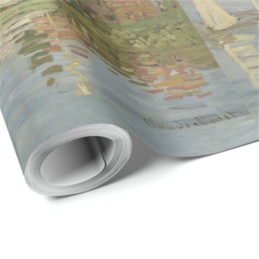 ヴィンテージクロードモネレガタスアットアルジェンティウイルポストカ ラッピングペーパー (ロールコーナー)