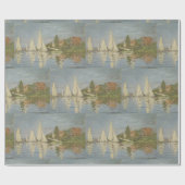 ヴィンテージクロードモネレガタスアットアルジェンティウイルポストカ ラッピングペーパー (フラット)