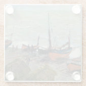 ヴィンテージクロードモネ魚釣りボート ガラスコースター (裏面)