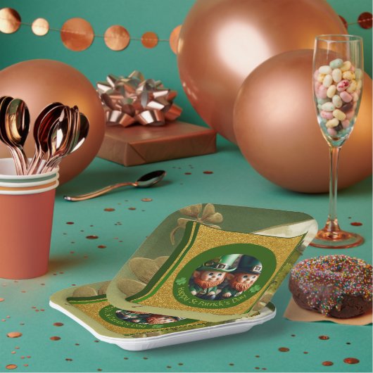 ヴィンテージクローバーセントパトリックの日レプレシャンPPP ペーパープレート (複数)