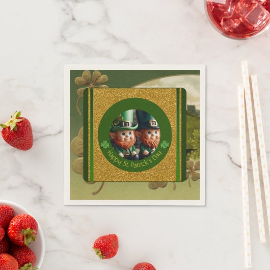 ヴィンテージクローバーセントパトリックの日レプレチャウンズPPN スタンダードカクテルナプキン (インサイチュ)
