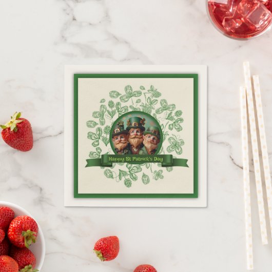 ヴィンテージクローバーセントパトリックの日レプレチャウンズPPN スタンダードカクテルナプキン (インサイチュ)