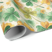 ヴィンテージクローバーラックスセントパトリックの日 ラッピングペーパー (ロールコーナー)