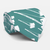 ヴィンテージクローラクレーン白いシルエット ネクタイ (ロール)