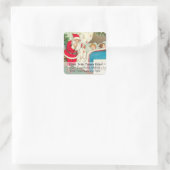 ヴィンテージクワイエットサンタクリスマス差出人住所ラベル スクエアシール (バッグ)