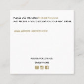 ヴィンテージクールお客様に感謝 スクエア名刺 (裏面)