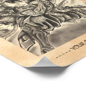 ヴィンテージクールの武士はタトゥーと戦う ポスター (角)