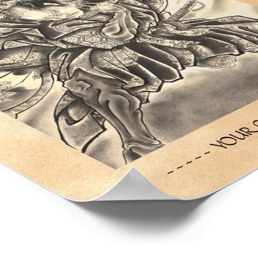 ヴィンテージクールの武士はタトゥーと戦う ポスター (角)