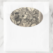 ヴィンテージクールの武士はタトゥーと戦う 楕円形シール (バッグ)