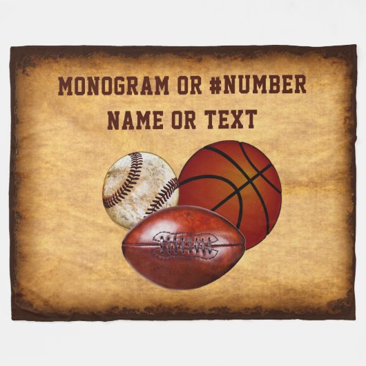 ヴィンテージクールは彼のためにスポーツブランケットを見る フリースブランケット (正面(横))