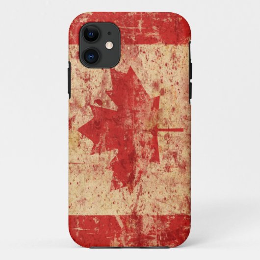 ヴィンテージクールカナダ国旗メープルリーフIphoneケース Case-Mate iPhoneケース (裏面)