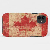 ヴィンテージクールカナダ国旗メープルリーフIphoneケース Case-Mate iPhoneケース (裏面(横))