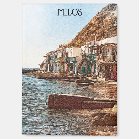 ヴィンテージクールトラベルミロスギリシャ マグネット (正面)