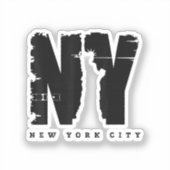 ヴィンテージクールニューヨークシティスタイルTシャツ、ニューY シール (正面)