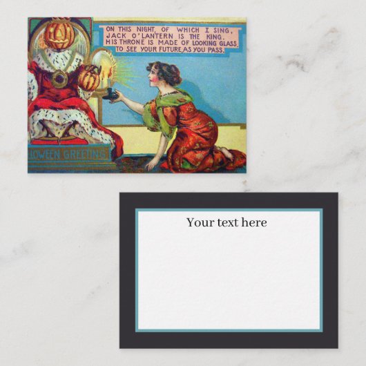 ヴィンテージクールハロウィーンのカボチャ頭 ノートカード (正面/裏面)