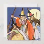 ヴィンテージクールハロウィーンウィッチズホリデー 招待状 (正面)