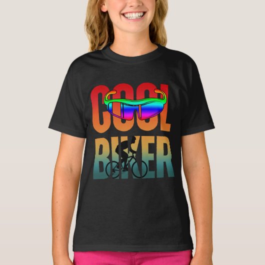 ヴィンテージクールバイクもしくは自転車に乗る人 Tシャツ (正面)