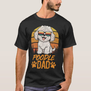 ヴィンテージクールホワイトトイプードルパパファーザーズデー Tシャツ
