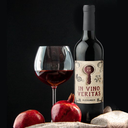 ヴィンテージクールミステリーレッドエスケープルームラテン語 ワインラベル