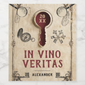 ヴィンテージクールミステリーレッドエスケープルームラテン語 ワインラベル (シングルラベル)