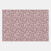 ヴィンテージクールモダンフローラ赤パターン ラッピングペーパーシート (正面2)