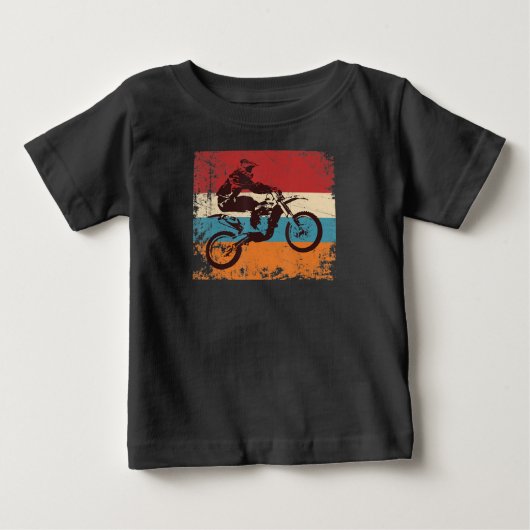 ヴィンテージクールモトクロスギフト愛車への愛車.p ベビーTシャツ (正面)