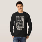 ヴィンテージクールロットワイラー母アメリカ国旗F Tシャツ (正面フル)