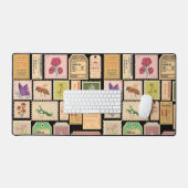 ヴィンテージクール古いセニマチケットと虫のスタンプ デスクマット (キーボード&マウス)