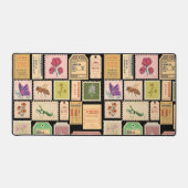 ヴィンテージクール古いセニマチケットと虫のスタンプ デスクマット (正面)