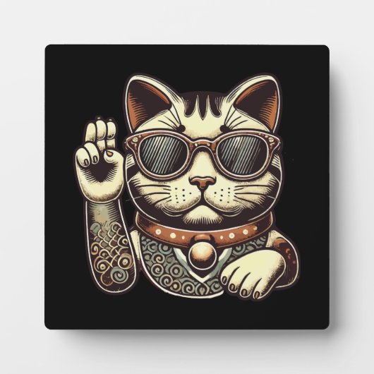 ヴィンテージクール招き猫ラッキーキャット成功報酬 フォトプラーク (正面)